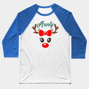 Aunty Reindeer Antlers Baseball T-Shirt